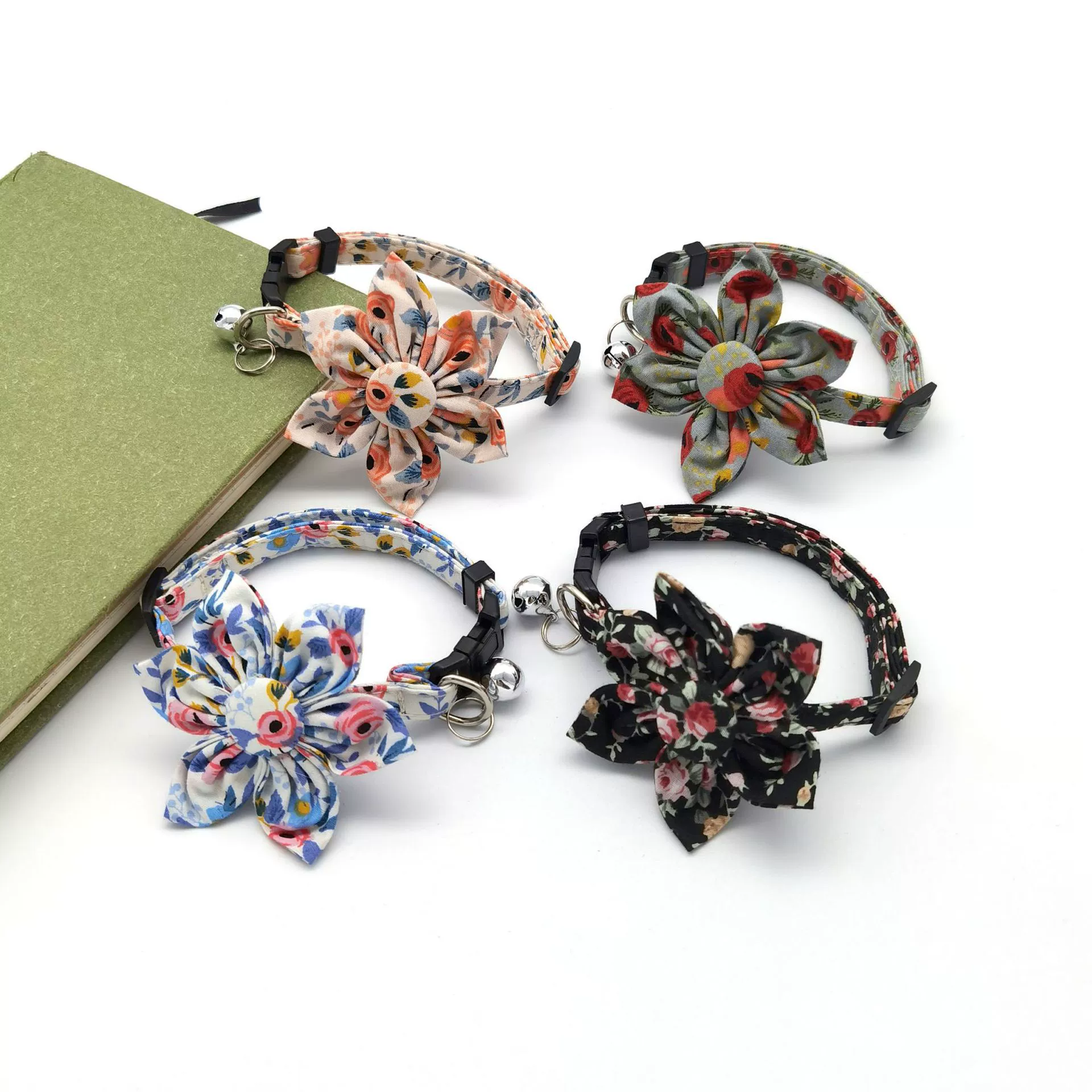 2021 новый цветочный ошейник в клетку для домашних животных воротник-колокольчик хлопковый воротник с бантом милый кошачий воротник