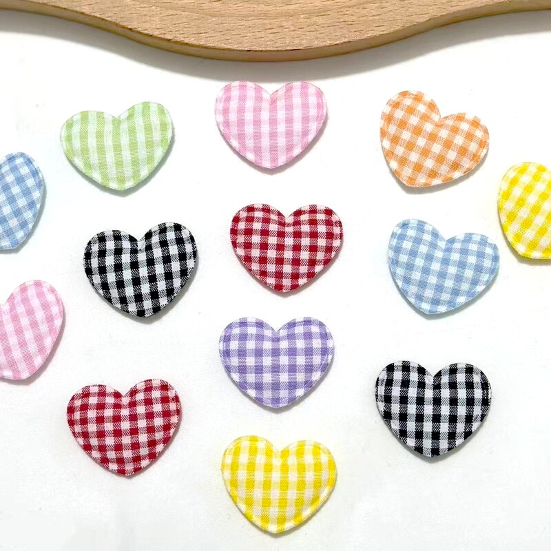 Fabric Plaid Heart-Shaped Patches DIY Handmade Accessories Hair Clips Clothing Socks Toys Decoration Materials Wholesale Fabric Plaid Heart-Shaped Patches DIY Handmade Accessories Hair Clips Clothing Socks Toys Decoration Materials Wholesale