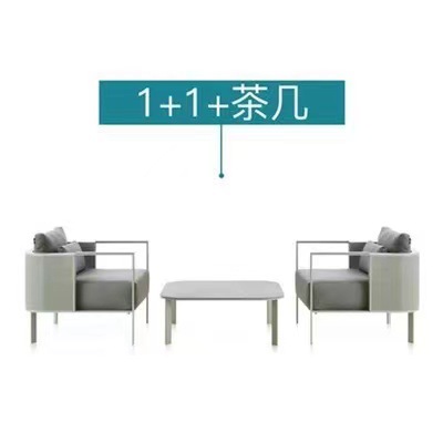 Muebles para patio, al aire libre, impermeables, resistentes al sol, para terraza de jardín, comunidad, asientos de acero inoxidable, sofá, estilo nórdico minimalista.