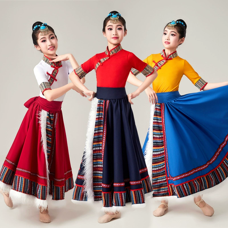 Новый детский тибетский танцевальный костюм