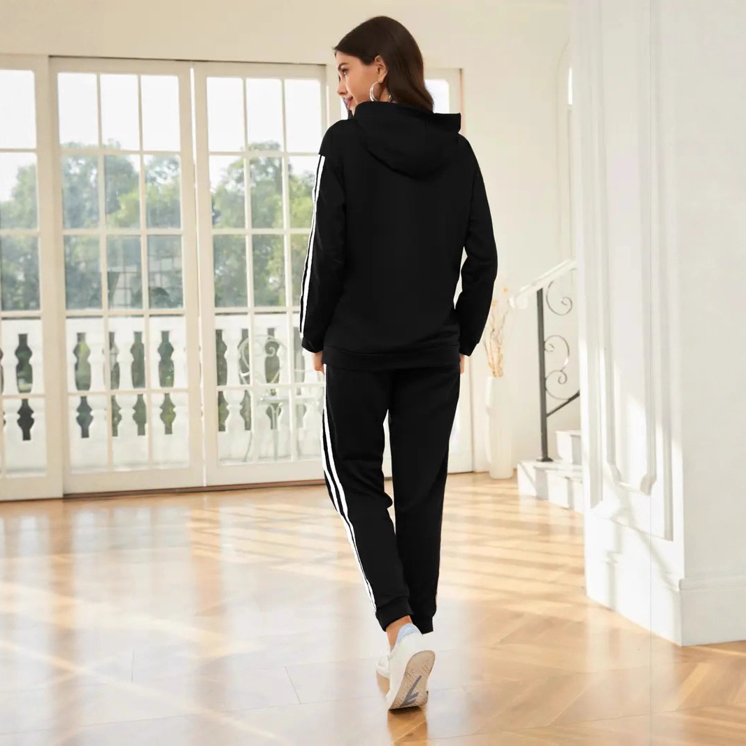 Women's Clothing Women's Spring Autumn Drop Shoulder Casual Printed Two Piece Set Jogger Suit Fashion For Formal & Casual_voghion.com