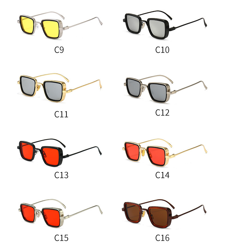 Classic Style Solid Color Ac Square Full Frame Men's Sunglasses display picture 3