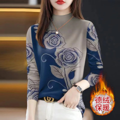 批发德绒打底衫2025新款秋冬爆款女士遮肚半高领时尚长袖一件代发