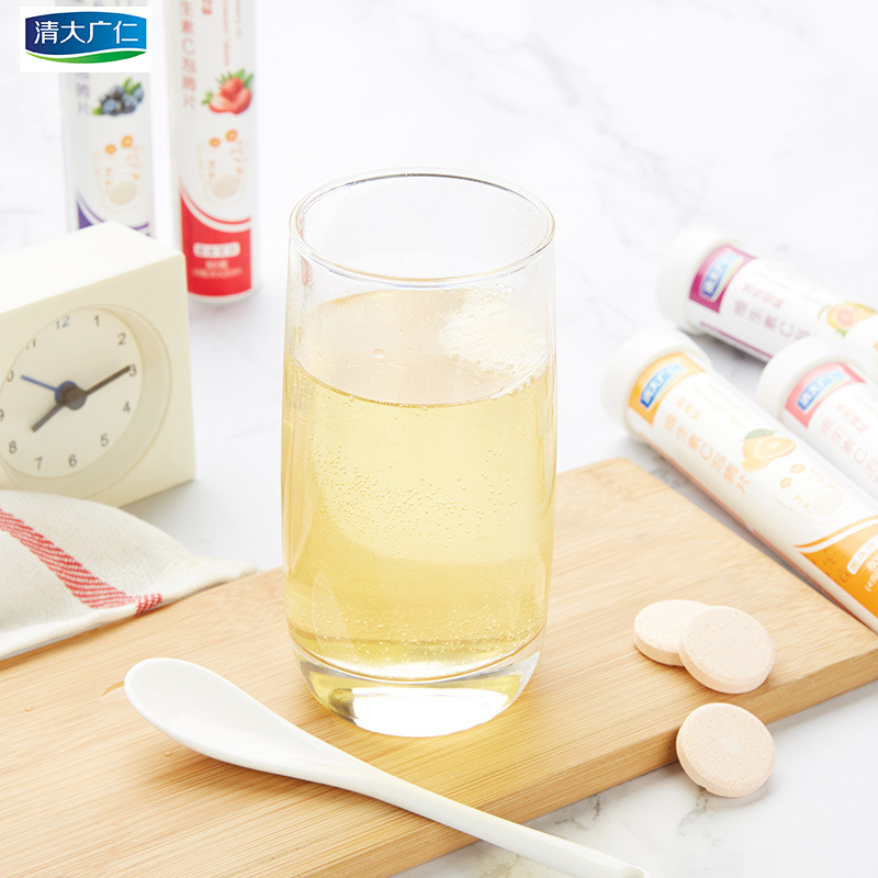 Wholesale Vitamin C effervescent tablets, solid beverage VC effervescent tablets with seven fruit flavors, live streaming dropshipping