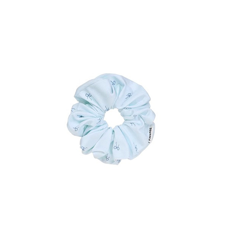 Haiyan Blue Bowknot Colorrect Hairy Circle para la cabeza femenina Cuerda de alta elasticidad para atar la cabeza de la bola Banda de goma de la cabeza de la cola de caballo baja Cuerda para el cabello tocado