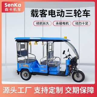 定制不锈钢扶手三轮四人载客车简易雨棚车挡雨遮阳电动车载客