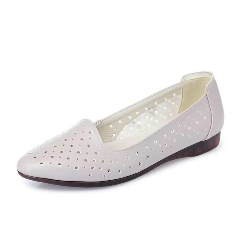 Summer big shoes for leather shoes for mother, breathable sandals, plus size