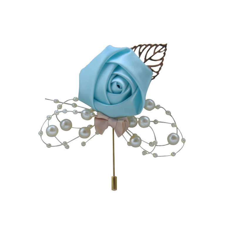 Broche al por mayor novio novia boda flor artificial ramillete broche flor artificial negocio fiesta suministros