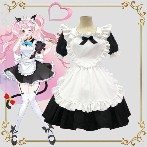 Japanese black classic maid outfit Alice soft girl Lolita Lolita maid skirt cafe dress