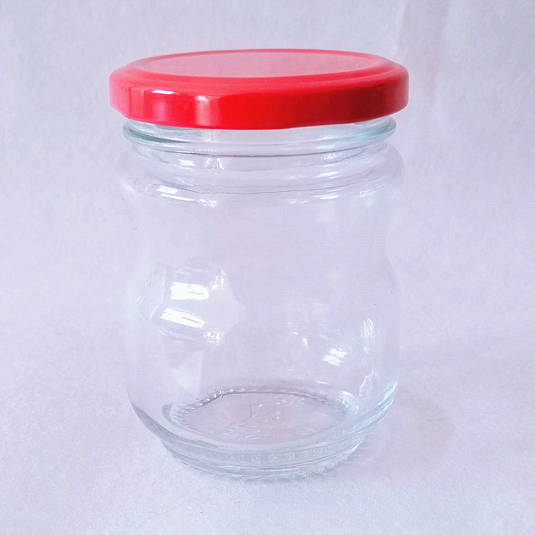 厂家供应240克 辣椒酱瓶 酱菜瓶 195虾酱玻璃瓶玻璃罐花生酱分装