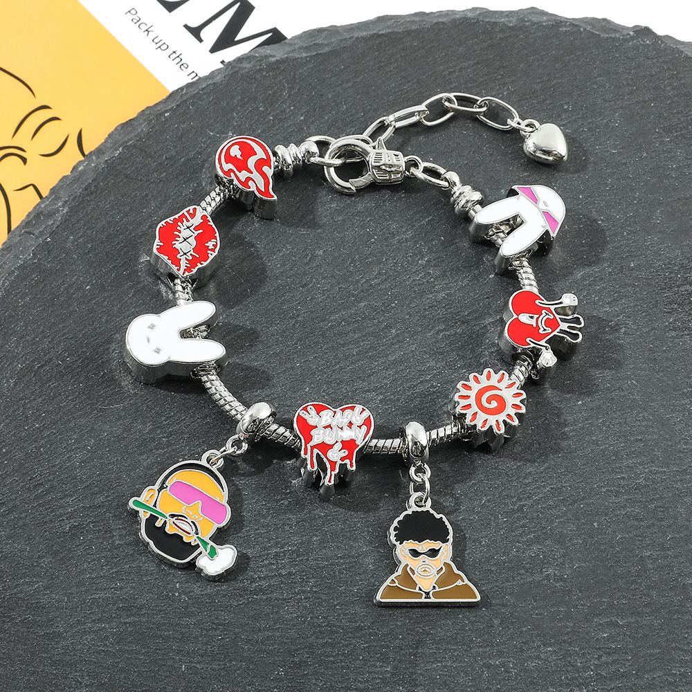 Fashion Human Rabbit Lips Alloy Beaded Plating Womenu0027S Bracelets 1 Piece