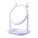 HD Desktop Makeup Mirror Girl's Dressing Mirror Student Dormitory Mirror Portable Princess Mirror Cat Ear Vertical Round Mirror