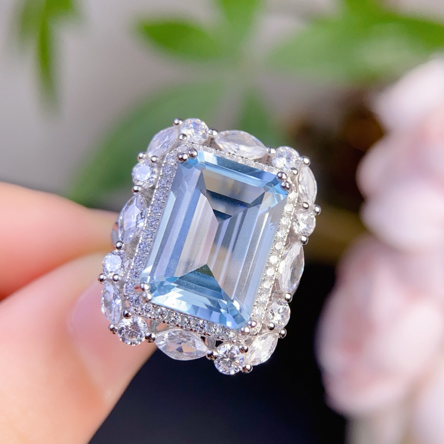 organic ring with stone