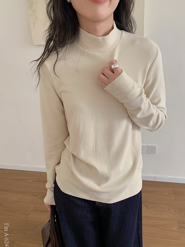 Small Greenhouse Australian Velvet Mid-Collar Warm Skin Clothing Base Layer Women's Autumn and Winter Casual Long-Sleeved Warm Inner Top A6247 Small Greenhouse Australian Velvet Mid-Collar Warm Skin Clothing Base Layer Women's Autumn and Winter Casual Long-Sleeved Warm Inner Top A6247