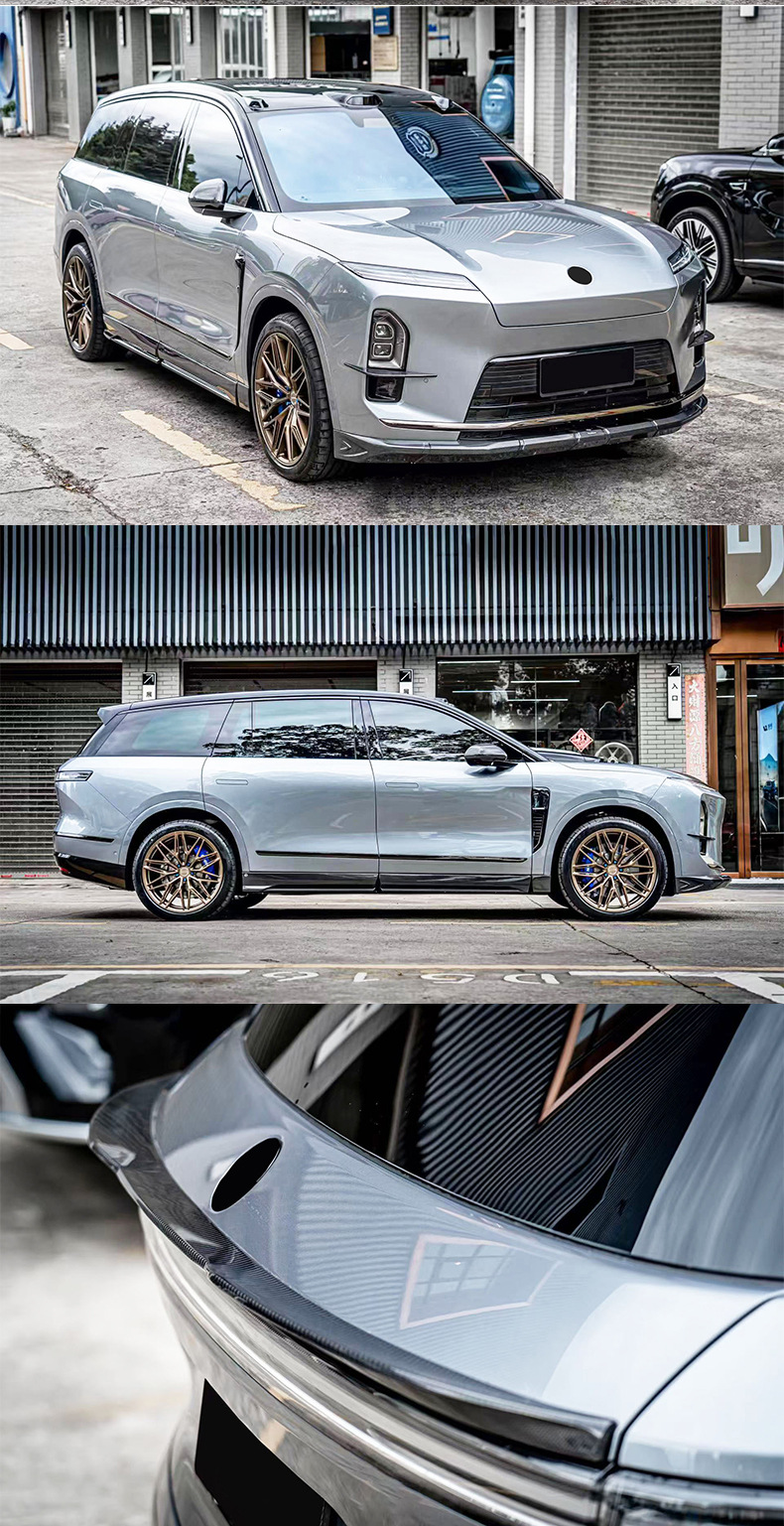 Suitable for the new NIO ES8 upgraded Pluto carbon fiber front lip, side skirts, rear lip, and rear spoiler body kit