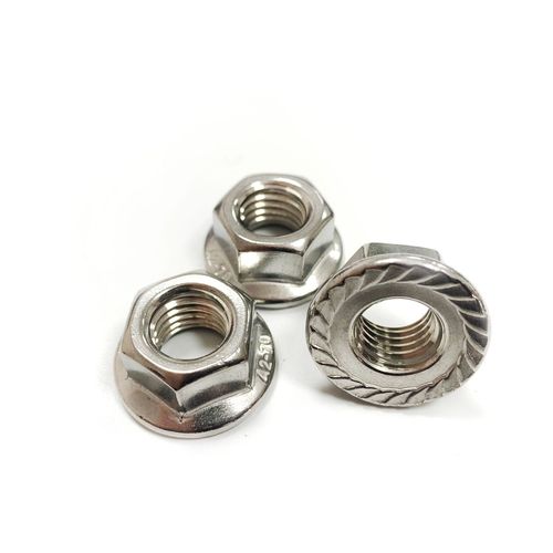 Flange nut stainless steel nut hexagonal anti-loosening screw nut serrated anti-slip stainless steel nut DIN6923