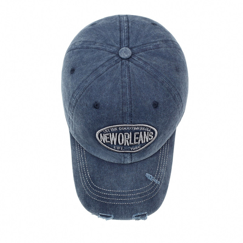 Distressed Fashion Washed Embroidered Wom's Summer Soft Top Personality Sweet Cool Casual Versatile Baseball Cap For_voghion.com