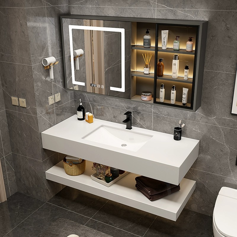 Baño de lavabo integral de tabla de roca gabinete de baño combinación de gabinete de baño moderno simple lavabo de hotel lavabo de mano