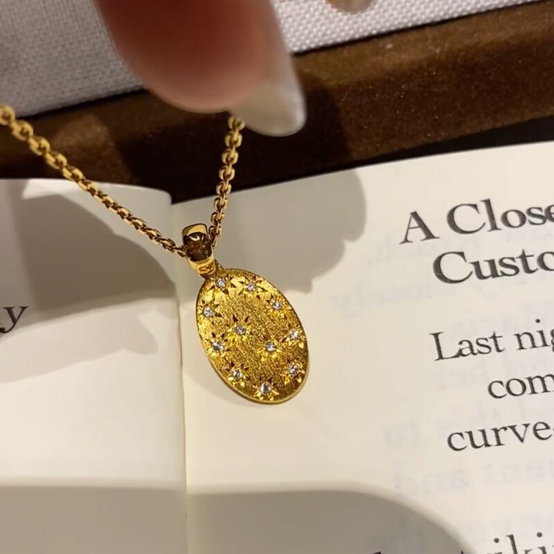 スターリングシルバー s925 八芒星ブラッシュ加工ニッチネックレスライトラグジュアリーハイエンドシンプルファッション日常多用途|undefined