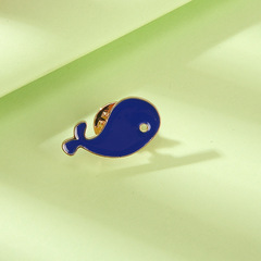 Cartoon Creative Animal Enamel Alloy Pin, Cute Mini Version Dolphin Whale Collar Pin Badge