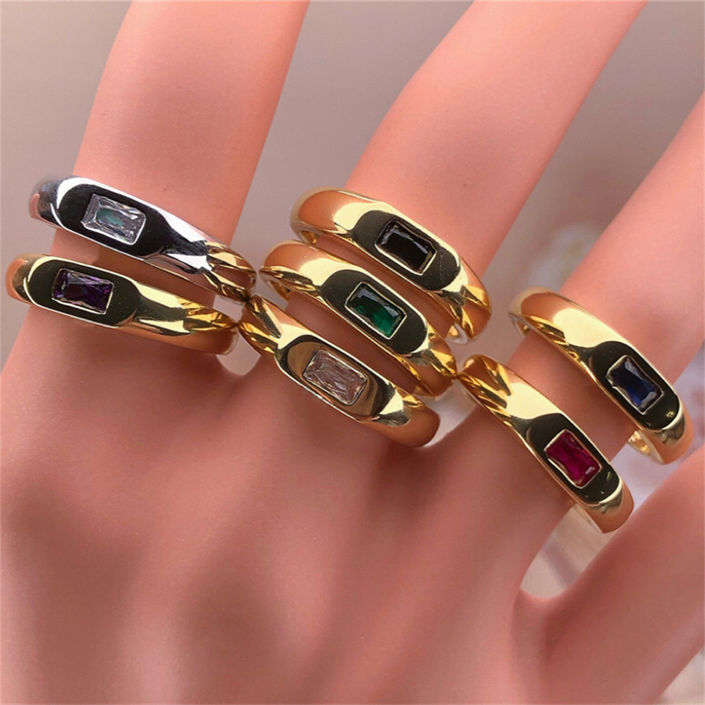 Fashion Diamond Geometric Square Ring Wholesale display picture 2