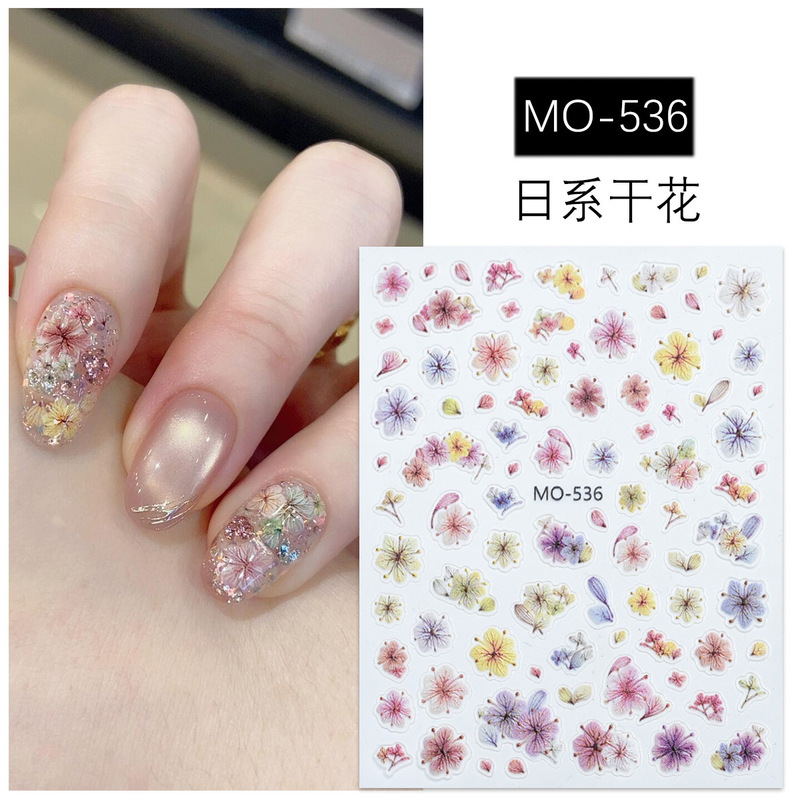 Simulation Dried Flower Nail Art Sticker Relief Stereo 2025 New Color Small Petal Wear Nail Sticker Flower Jewelry
