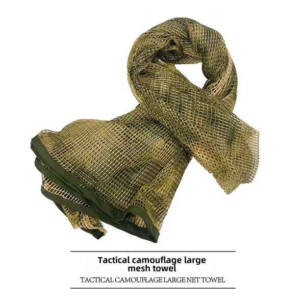 Tactical Camouflage Large Mesh Scarf Field Jungle Camouflage Scarf Outdoor Camouflage Mesh Scarf Army Fans Hunting Headscarf CS Scarf