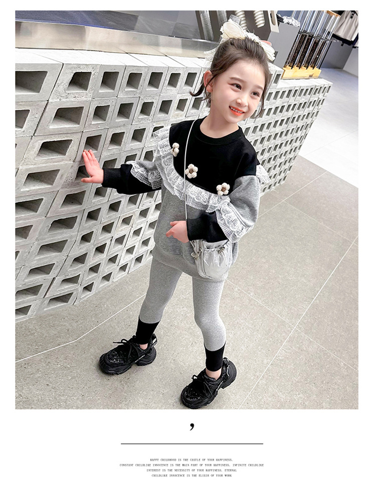 Dräi Blummen Ënnerwäsch 2024 Fréijoer Nei Moudeg Kanner- a Meedercher Sport Zweedeel Set_voghion.com