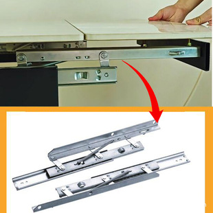 Cold-Rolled Steel Bouncing Adjustable Slide Rail Heavy-Duty Foldableing Telescopic Round Table Hanging on the Table with Invisible Pull-Out Side-Mounted Guide Rail