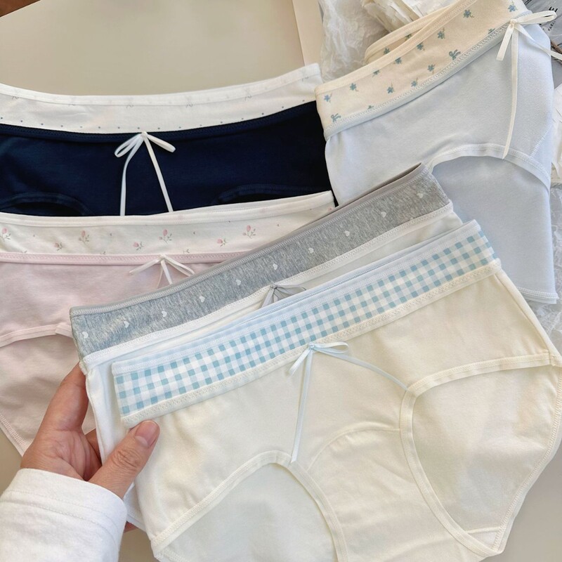 9360 Beautiful Collision Youth Splicing Mid-Waist Women's Underwear Class a Cotton Pure Cotton Extended Crotch Full Pants 10A Girl Bm 9360 Beautiful Collision Youth Splicing Mid-Waist Women's Underwear Class a Cotton Pure Cotton Extended Crotch Full Pants 10A Girl Bm