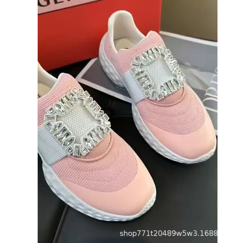 핑크 스퀘어 다이아몬드 버클