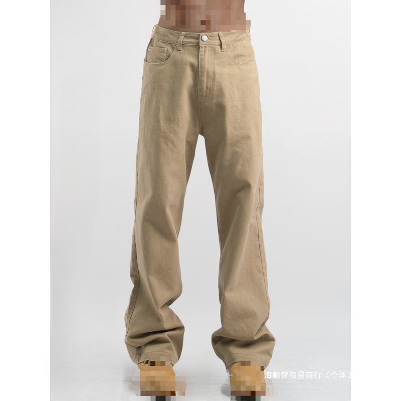 Spring and Autumn American Retro Khaki Casual Workwear Washed Pants Men's Loose Straight Jeans Carhartt