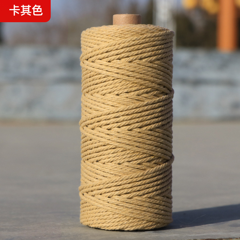 Cuerdas de algodón de color transfronterizas tejidas de algodón 2mm3mm4mm cuerdas de algodón hechas a mano cuerdas decorativas DIY cuerdas de algodón de color colgantes