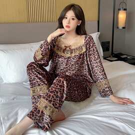 秋冬睡衣女金丝绒长袖长裤蕾丝甜美公主风家居服套装高级感可外穿