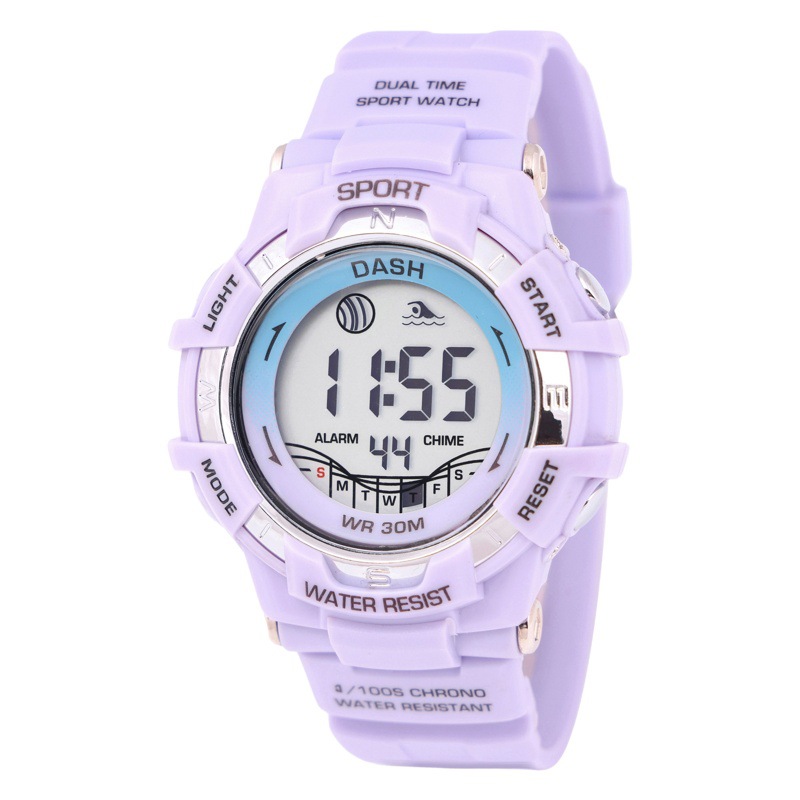 Shida 6845 caja de color embalaje independiente reloj electrónico estudiante macaron deportes de las mujeres a prueba de agua reloj de alarma de sincronización reloj