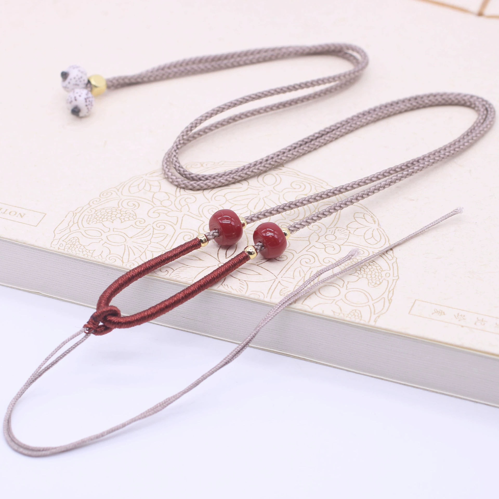 Подвеска, стропа, тканые ювелирные нефриты, шнур necklace, кинбар