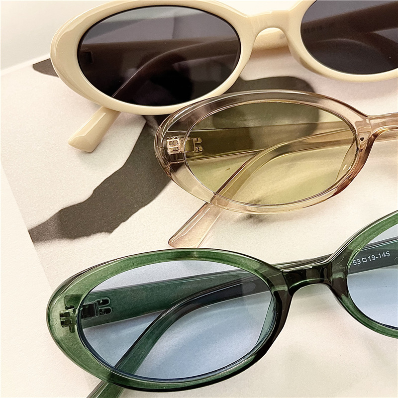 Women'S Gender Retro Style Retro Oval UV400 Protection Resin Oval Frame Full Frame Women's Sunglasses