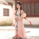 Girls' Pink Warring States Period Robe Straight 2024 New Summer Hanfu Fairy Long Sleeve Children's Chinese Style Performance Suit
