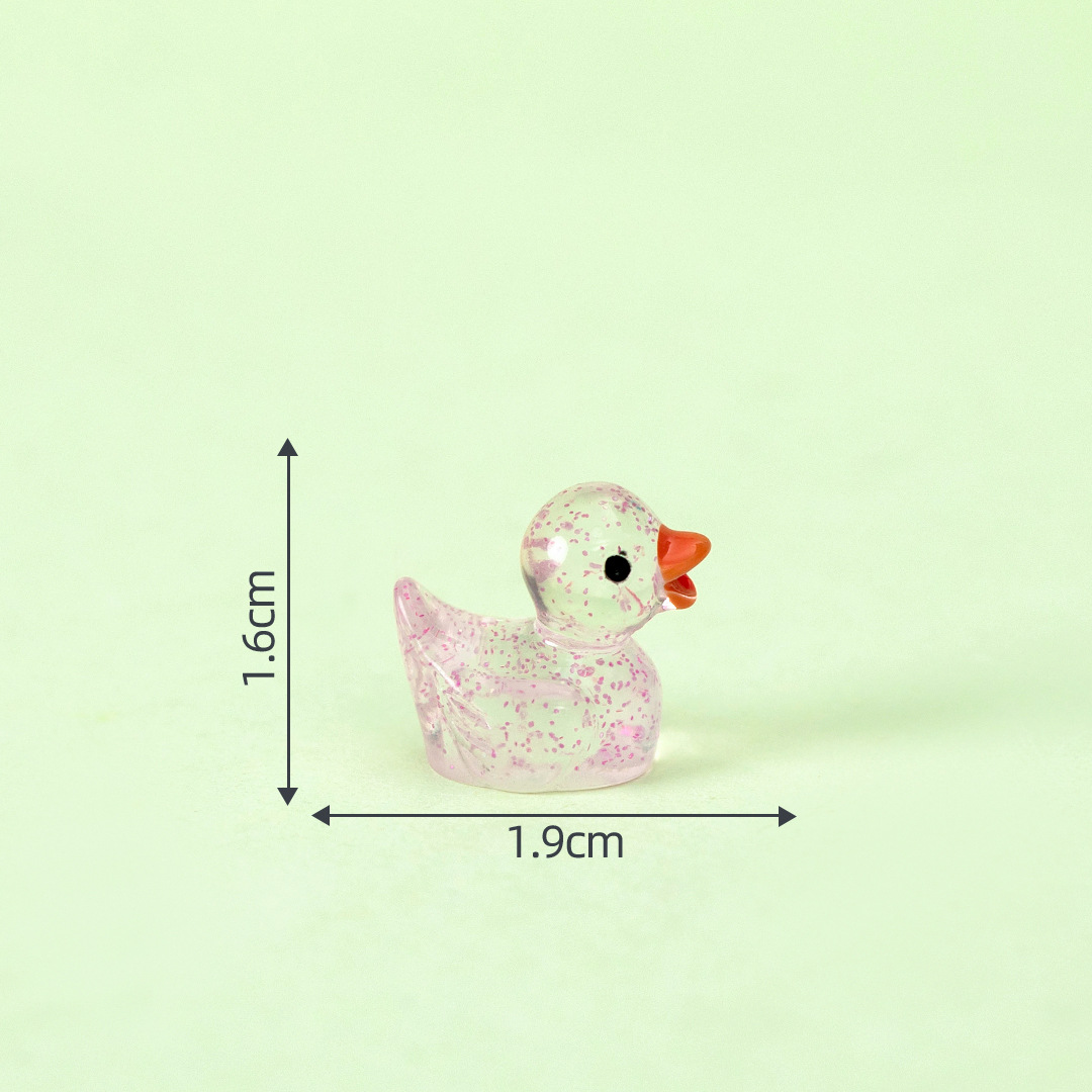 Gafas de sol de patito amarillo transfronterizas Serie de flash fino Muñeca de grano lindo Accesorios de decoración de bricolaje Colgante Pequeño paisaje