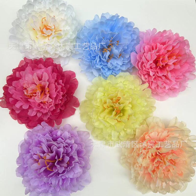 20cm large peony flower head simulation oversized peony diy lantern antique hair clip silk cloth flower head wholesale