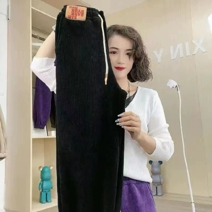 Комплект из бархата, демисезонные брюки, теплые леггинсы для отдыха, коллекция 2023 года, свободный крой.