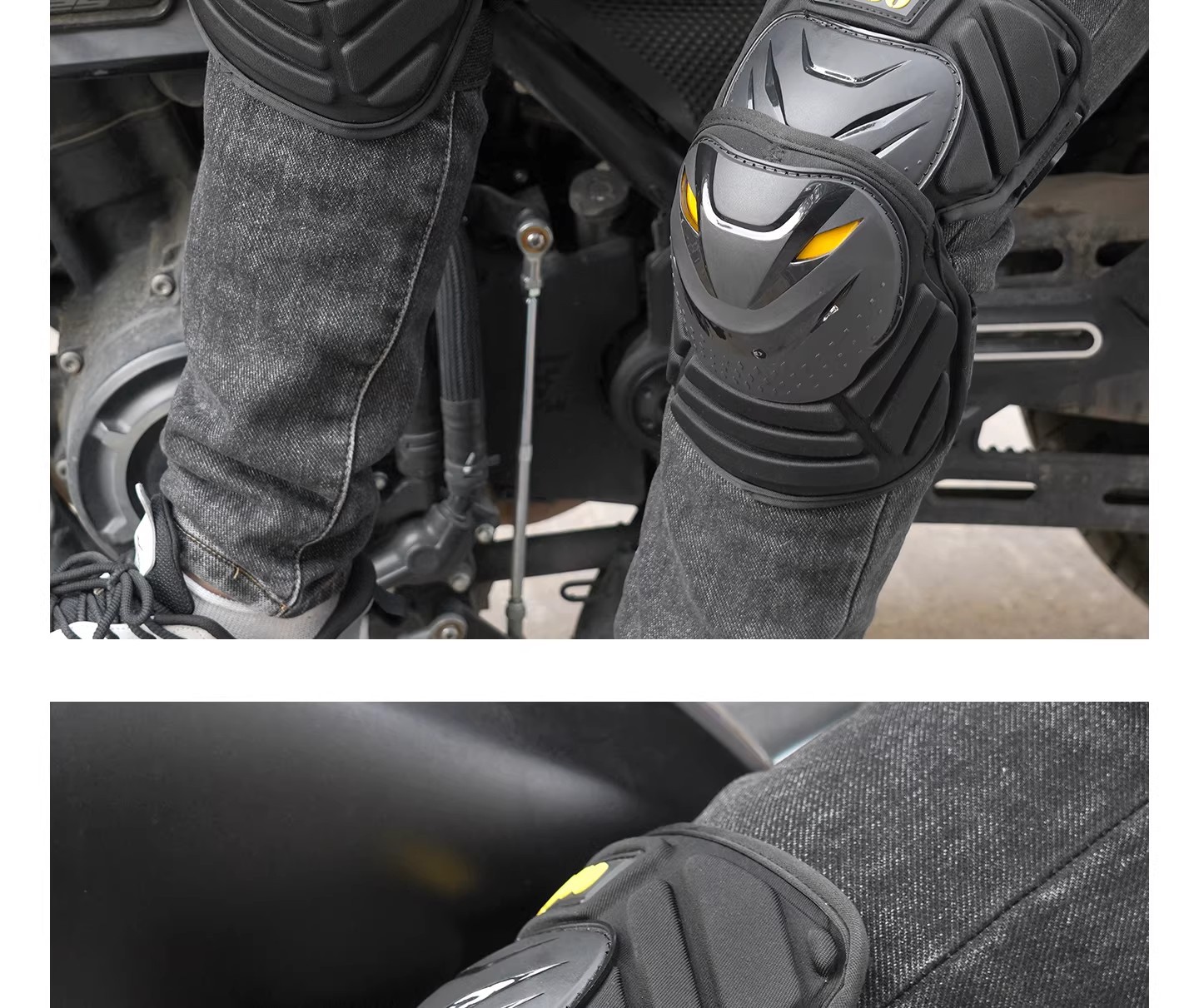 Motorcycle Knee Pads, Motorcycle Riding Protective Gear, Spring Warm Windproof Elbow Pads, Summer Quick-Release Anti-Fall Protection, Universal for All Seasons, Men's