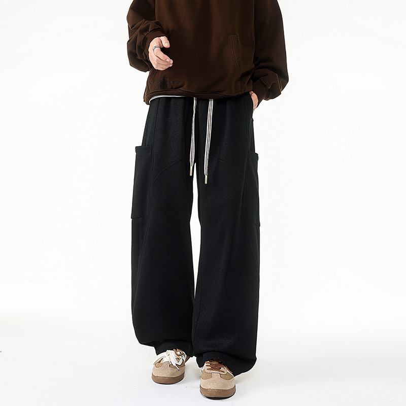 L-9XL春秋新款山本长裤男款秋装复古风宽松休闲大码卫裤
