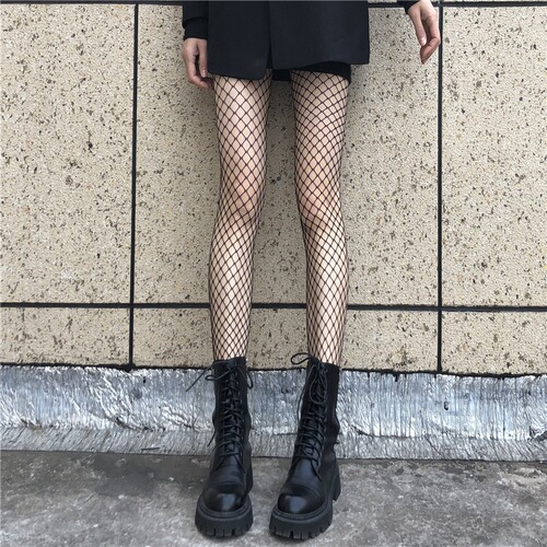 New product black silk fishnet socks and stockings women's ins trendy thin sexy ultra-thin black jk lace summer fish net bare legs