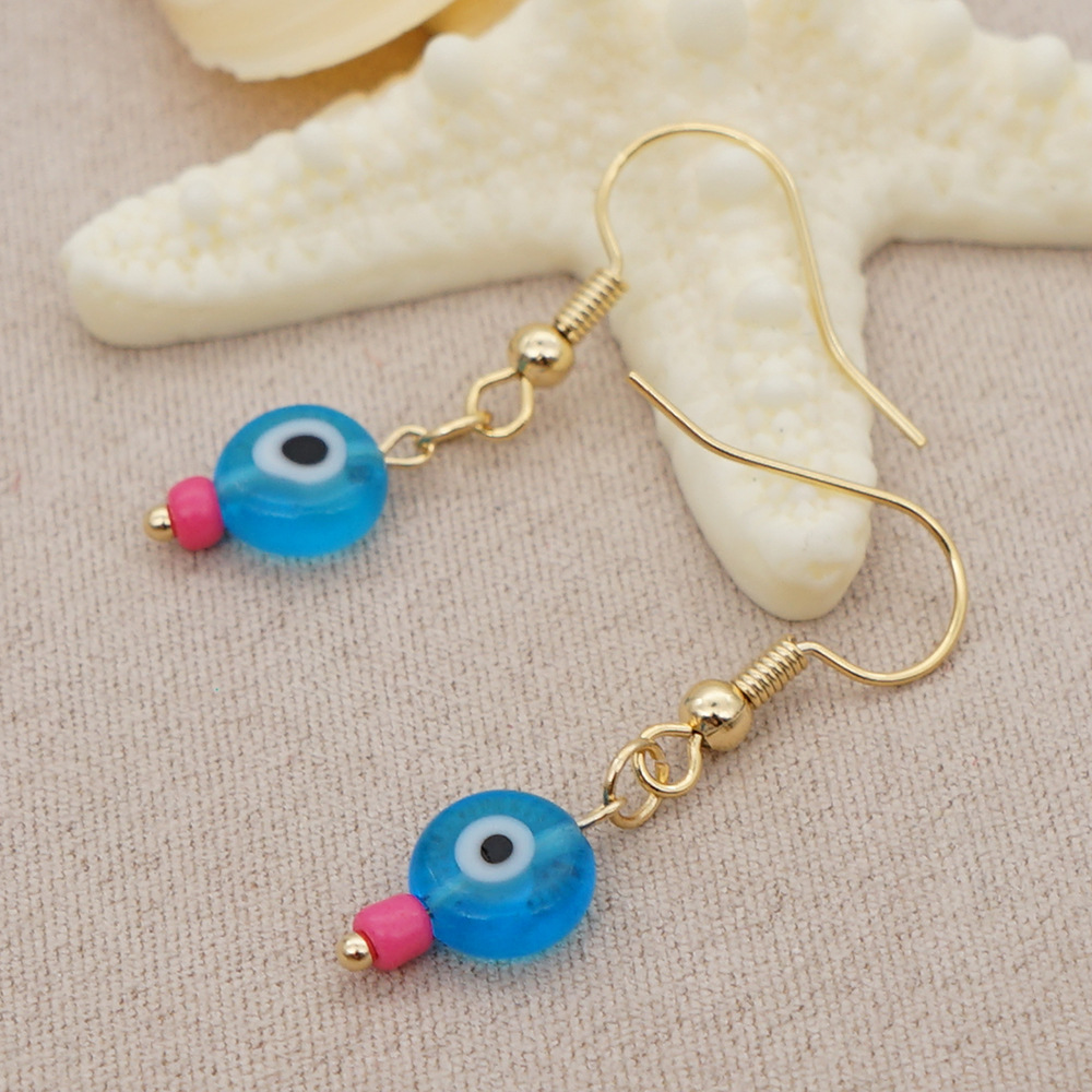 Bohemian Devil's Eye Glass Handmade Earrings display picture 4