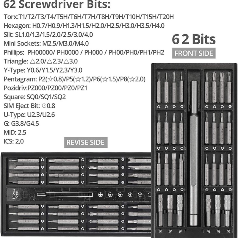 63一体型ドライバーセットメガネ携帯電話パソコン修理ツール多機能精密手動ドライバーヘッド|undefined