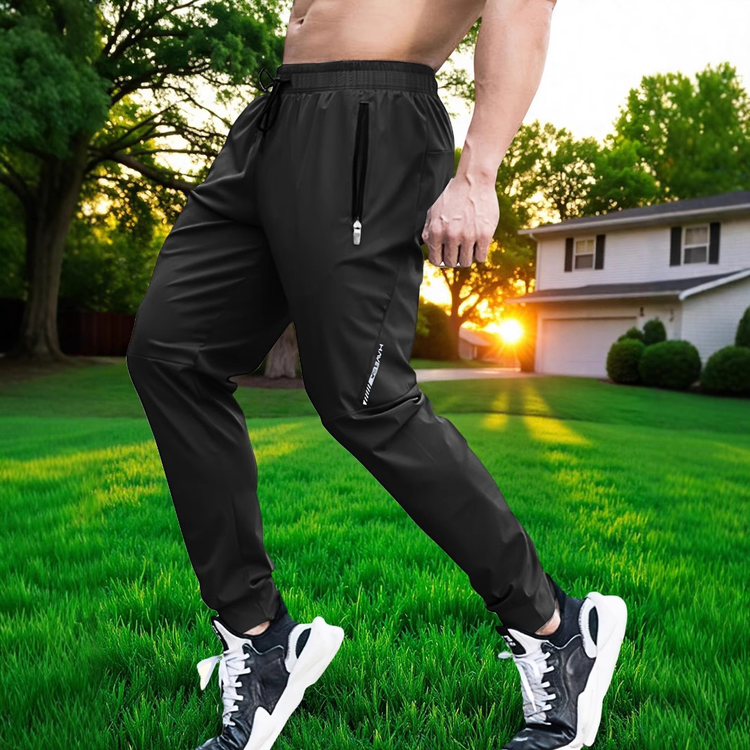 Summer Outdoor Ice Silk Thin Men's Casual Long Pants Korean Style Quick-Dry Stretch Jogger Sweatpants Men Wholesale