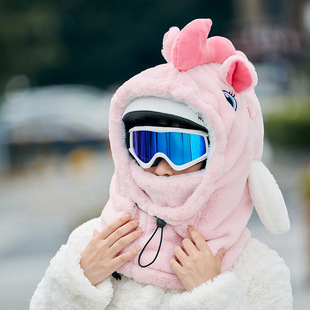 Warm Hat scarf scarf shawl integrated autumn and winter outdoor windproof ear protection thickened fleece-lined electric car Cycling