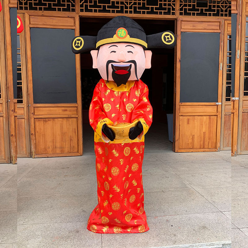富の神漫画人形衣装新年干支新しいお祝いマスコット会社年次総会ウォーキングパフォーマンス人形|undefined