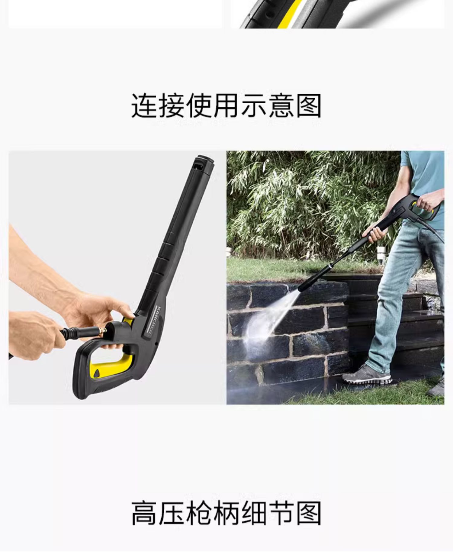 German high-pressure washer high-pressure water gun car wash machine accessories - high-pressure gun handle and other parts